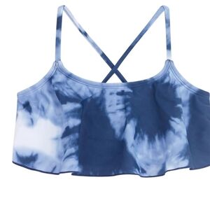 ⭐️5/$25 Kanu Surf Girls' Alania Flounce Bikini Top Beach Sport Blue Tie Dye  7